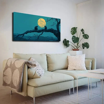 Serene Teal & Blue Hues Wall Art canvas office home room framed 120x60cm