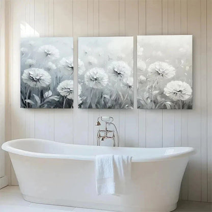 3pcs Elegant Monochrome Floral Botanical Perfect Wall Art Set Canvas Framed 60x90cm - High Quality Print 100% Australian Made Wall Canvas Ready to Hang - Bella Home Decor