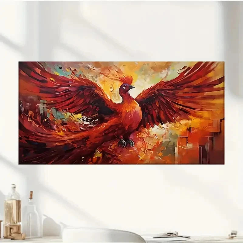A Bird With Red Feathers Wall Art Canvas Office Home Room Framed 120x60cm
