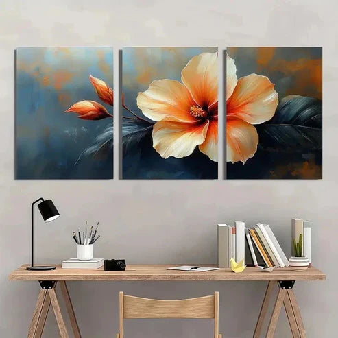 3pcs White Kalawao Flower Tropical Perfect Wall Art Canvas Unframed - High Quality Print 100% Australian Made Wall Canvas