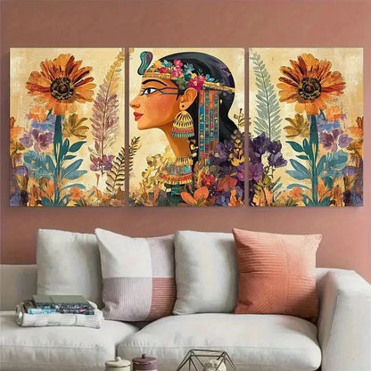 3pcs Vintage Egyptian Aesthetic Egypt Perfect Wall Art Canvas Framed 60x90cm