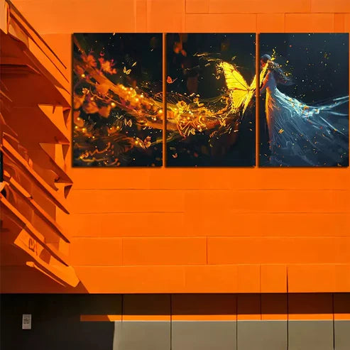 3pcs Butterfly Wing Wall Art Canvas Unframed - High Quality Print 100% Australian Made Wall Canvas - Bella Home Decor