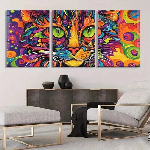3pcs Colorful Swirls and Bold Pattern Perfect Wall Art Canvas Unframed - High Quality Print 100% Australian Made Wall Canvas - Bella Home Decor