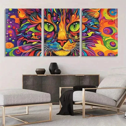 3pcs Colorful Swirls and Bold Pattern Perfect Wall Art Canvas Unframed - High Quality Print 100% Australian Made Wall Canvas - Bella Home Decor