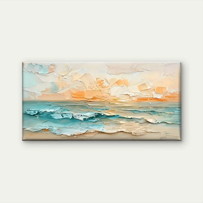 Beach Scene Abstract Sunset Wall Art Canvas Office Home Room Framed 120x60cm