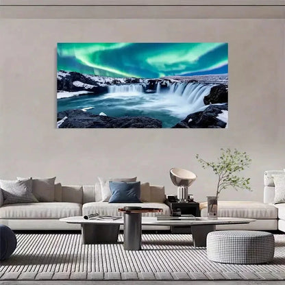 Icelandic  Grand River wall canvas office home room framed 120x60cm - Bella Home Decor