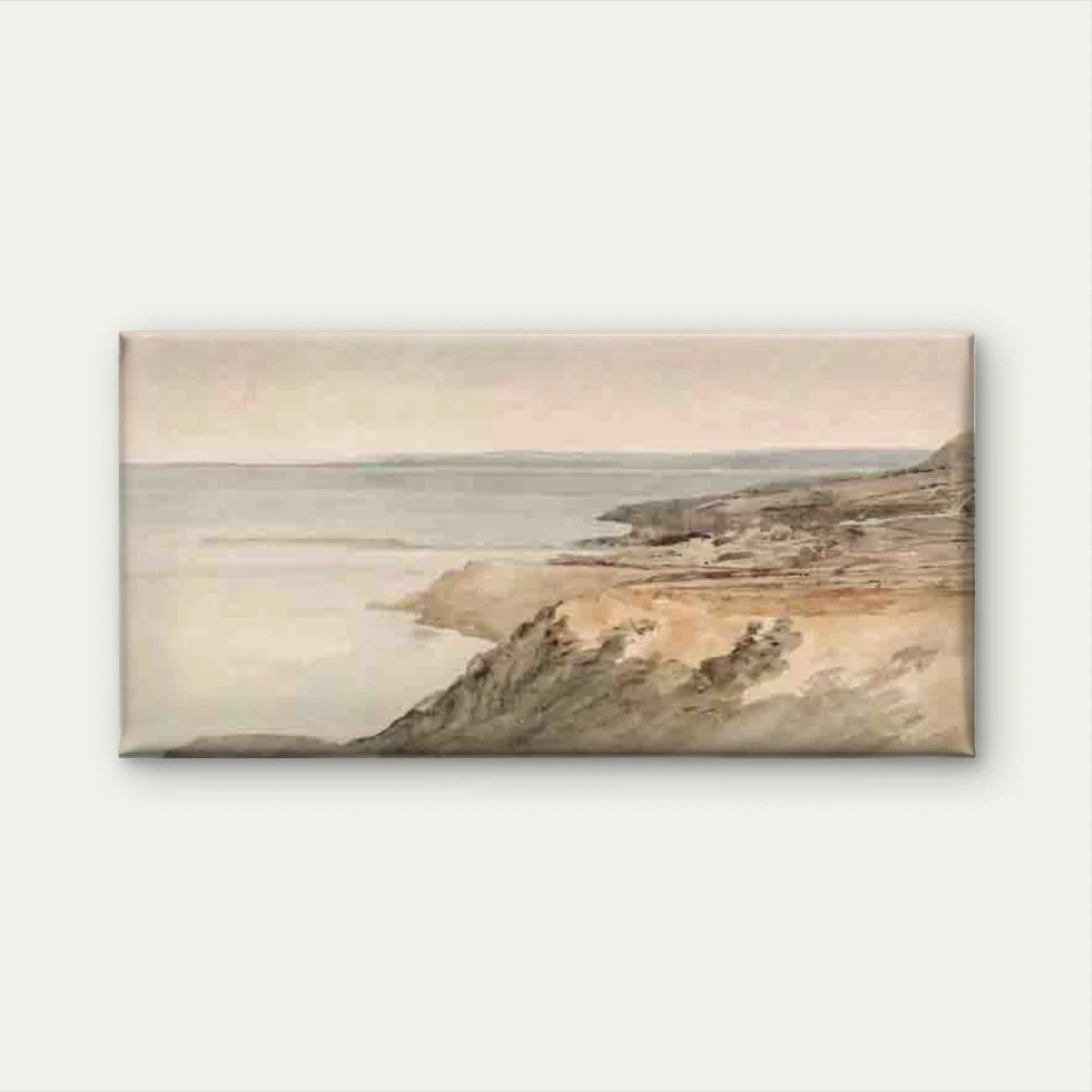 Coastal Cliffside Landscape Wall Art Canvas Office Home Room Framed 120x60cm