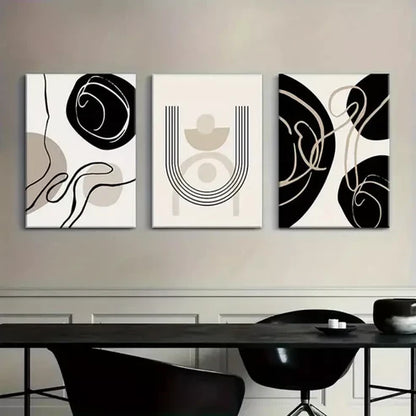 3pcs Abstract Mid Century Modern Boho Wall Art Set Canvas Unframed - High Quality Print 100% Australian Made Wall Canvas