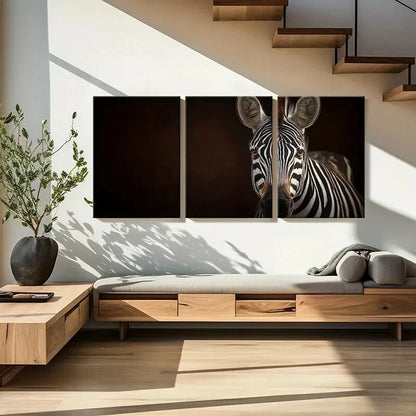 3pcs Zebra Art Wildlife Photography Metal Print Ready to Hang Art - Bella Home Decor