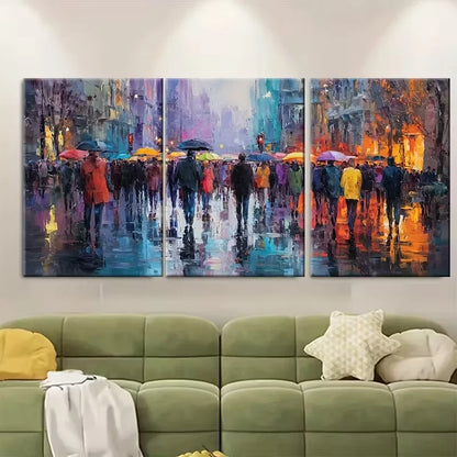 3pcs Urban Street Scene Landscapes Metal Print Ready to Hang Art - Bella Home Decor