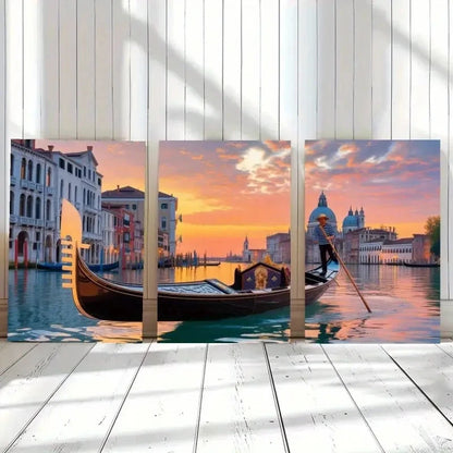 3pcs Cityscape Painting Impressionist Style Metal Print Ready to Hang Art - Bella Home Decor
