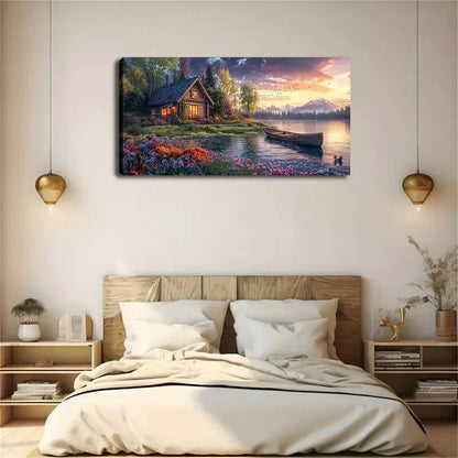 House Is Filled With Flowers Wall Art Canvas Office Home Room Framed 120x60cm - Bella Home Decor