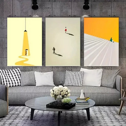 3pcs Abstract & Figurative Art Set Canvas Unframed - High Quality Print 100% Australian Made Wall Canvas