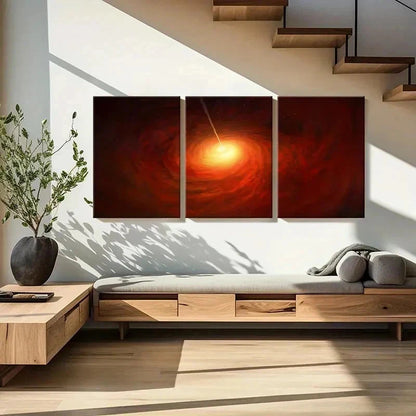 3pcs Universe Black Hole Vortex Modern Wall Art Set Canvas Framed 60x90cm - High Quality Print 100% Australian Made Wall Canvas Ready to Hang