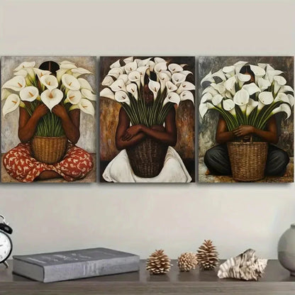 3pcs Play with Calla Lilies Wall Art Set Canvas Framed 40x60cm - High Quality Print 100% Australian Made Wall Canvas Ready to Hang