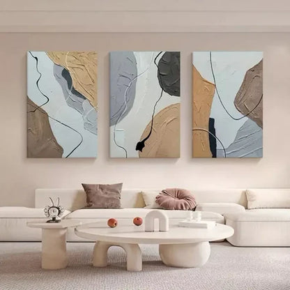 3pcs Abstract Art with Golden Wall Art Set Canvas Unframed - High Quality Print 100% Australian Made Wall Canvas