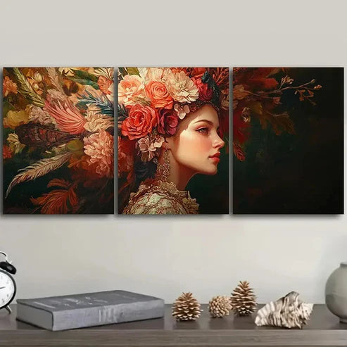 3pcs An Elegant Woman Wall Art Set Canvas Unframed – High Quality Print 100% Australian Made Wall Canvas - Bella Home Decor