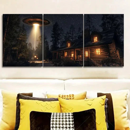 3pcs Alien Cabin Poster Wall Art Set Canvas Unframed - High Quality Print 100% Australian Made Wall Canvas - Bella Home Decor