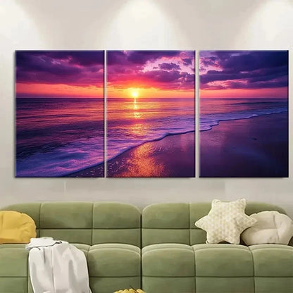 3pcs Twilight Sunrise Sunset Long Calm GI   Wall Art Set Canvas Framed 50x70cm - High Quality Print 100% Australian Made Wall Canvas Ready to Hang - Bella Home Decor