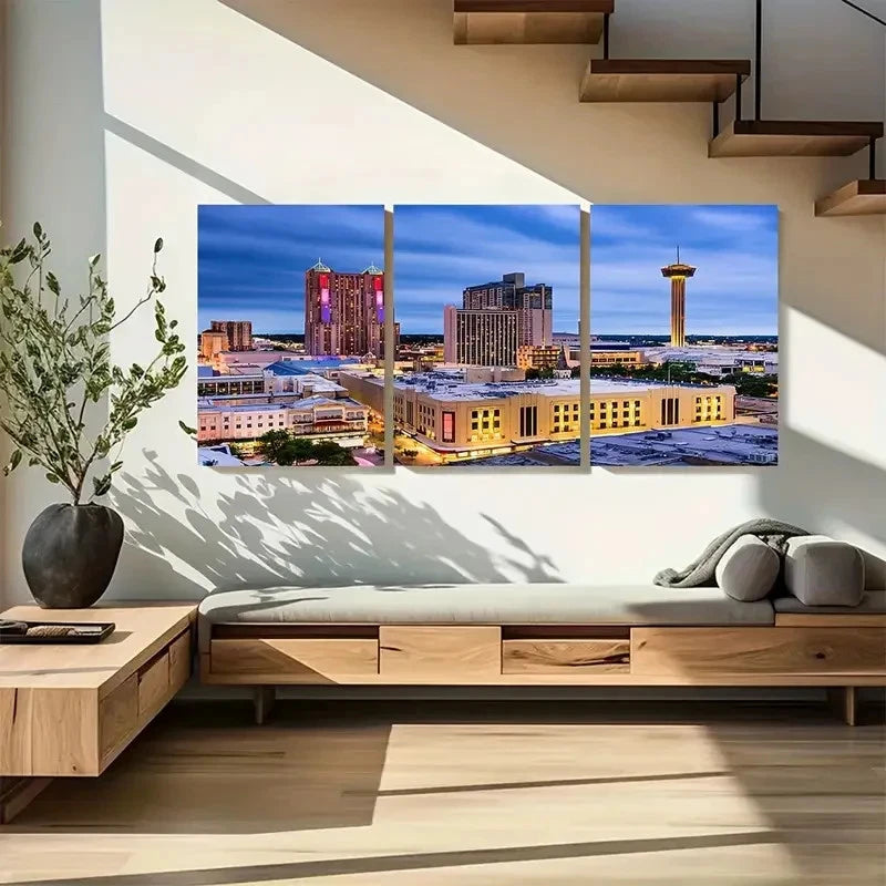 3pcs San Antonio Skyline Metal Print Ready to Hang Art