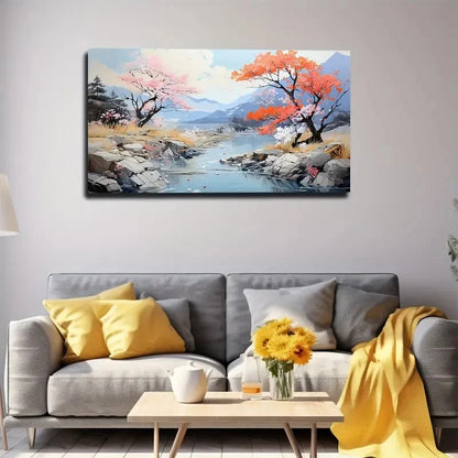 Streams Woods Wall Art Canvas Office Home Room Framed 120x60cm