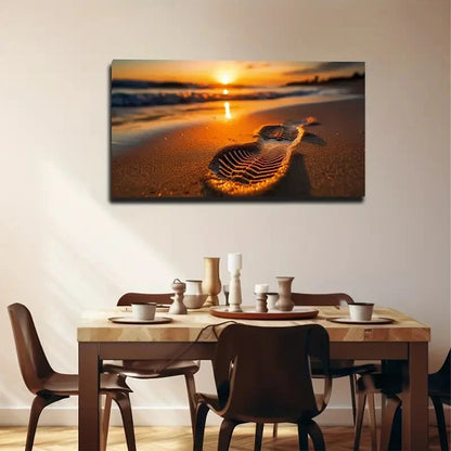 A Lone Footprint Wall Art Canvas Office Home Room Framed 120x60cm