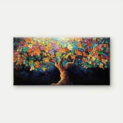 Fall Foliage Abstract Tree Wall Art Canvas Office Home Room Framed 120x60cm