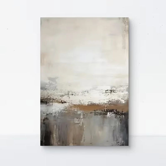 Abstract Neutral-Toned Textured Brushstrokes  60x90cm Metal Print Ready to Hang
