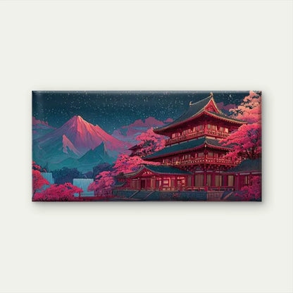 Enchanting Mount Fuji & Temple Wall Art Canvas Office Home Room Framed 120x60 cm - Bella Home Decor