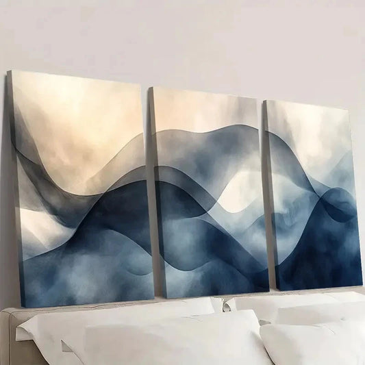 3pcs Gray Line Art Prints WA Wall Art Set Canvas Framed 60x90cm - High Quality Print 100% Australian Made Wall Canvas Ready to Hang