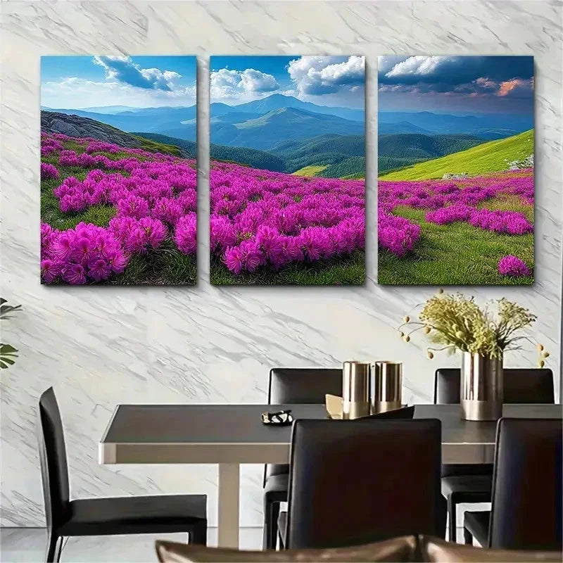 3pcs Scenic Carpathian Mountains Lands Perfect Wall Art Set Canvas Framed 50x70cm - High Quality Print 100% Australian Made Wall Canvas Ready to Hang