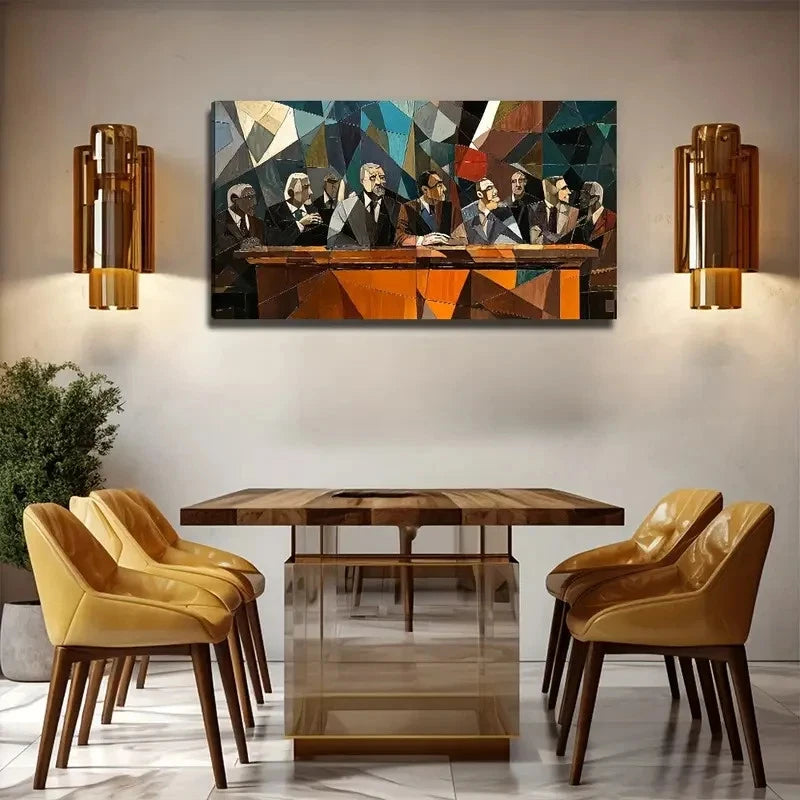 False Parliament Suitable Wall Art Canvas Office Home Room Framed 120x60cm