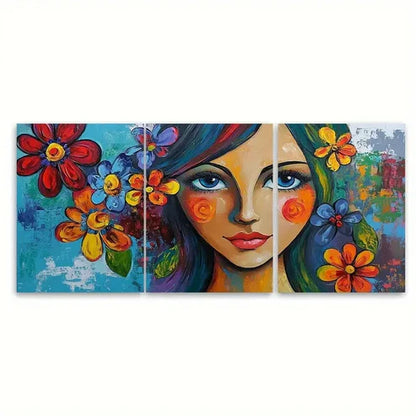 3pcs Abstract Woman Portrait Picasso Style Wall Art Set Canvas Unframed - High Quality Print 100% Australian Made Wall Canvas - Bella Home Decor