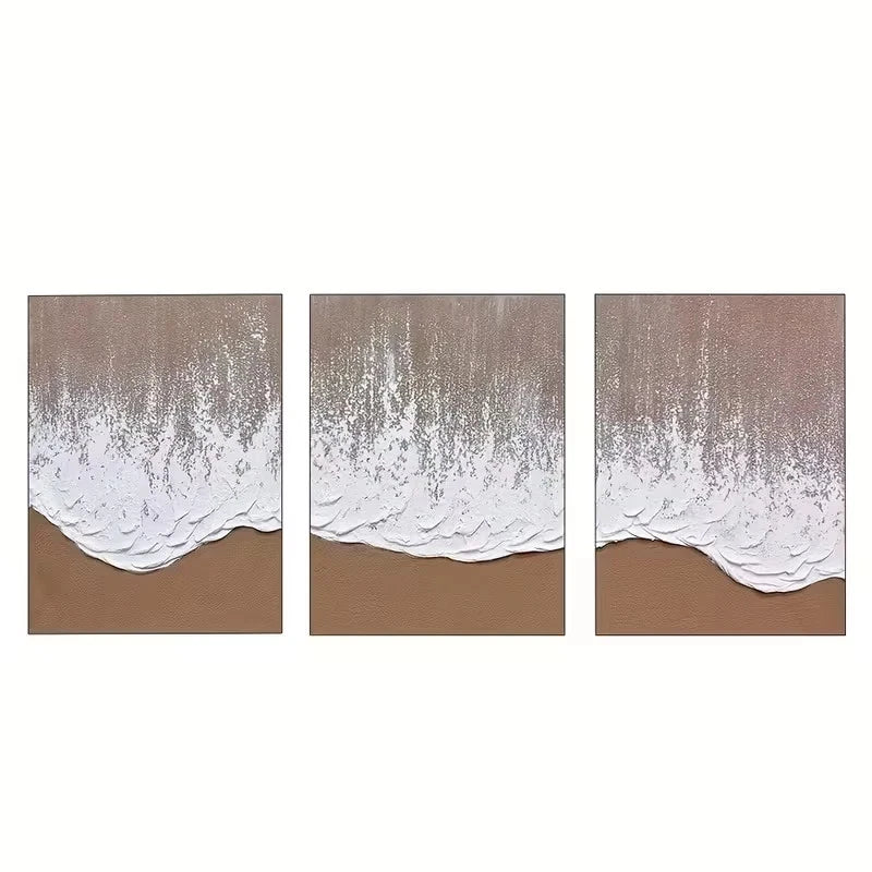 Share 3pcs Black and White Ocean Waves Crashing Wall Art Set Canvas Framed 50x70cm - High Quality Print 100% Australian Made Wall Canvas Ready to Hang