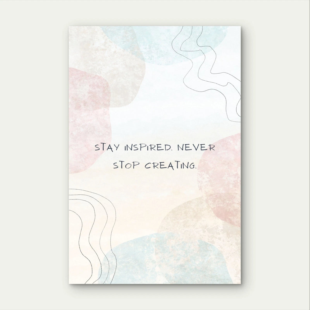 Muted Pastel Inspirational Motivational Quote 40x60cm Metal Print Ready to Hang