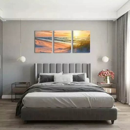 3pcs Sunset Water Canvas Prints Wall Art Set Canvas Framed 50x70cm - High Quality Print 100% Australian Made Wall Canvas Ready to Hang