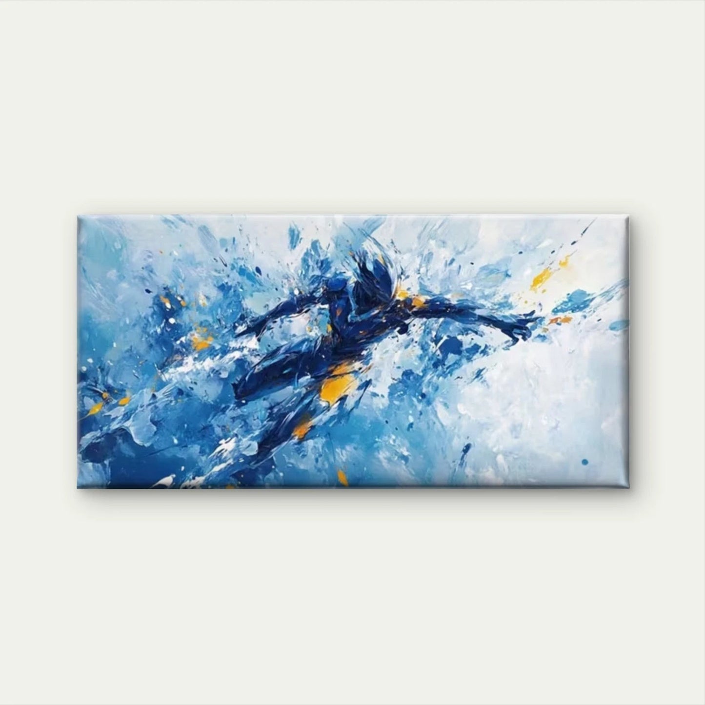 Dynamic Splash Design Wall Art Canvas Office Home Room Framed 120x60cm
