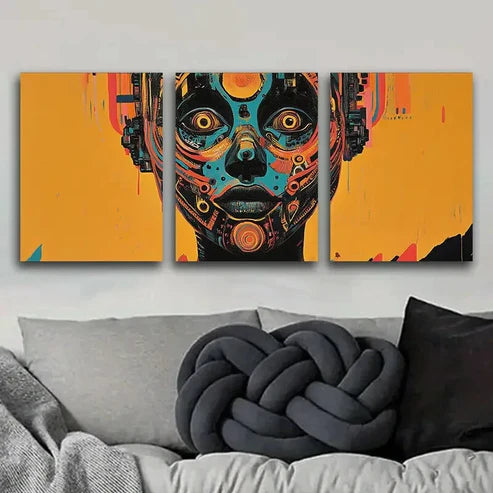 3pcs Cyborg-Inspired   Wall Art Set Canvas Unframed - High Quality Print 100% Australian Made Wall Canvas - Bella Home Decor