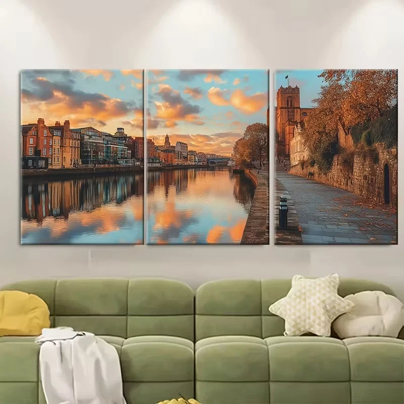 3pcs Colorful UK City Metal Print Ready to Hang Art - Bella Home Decor