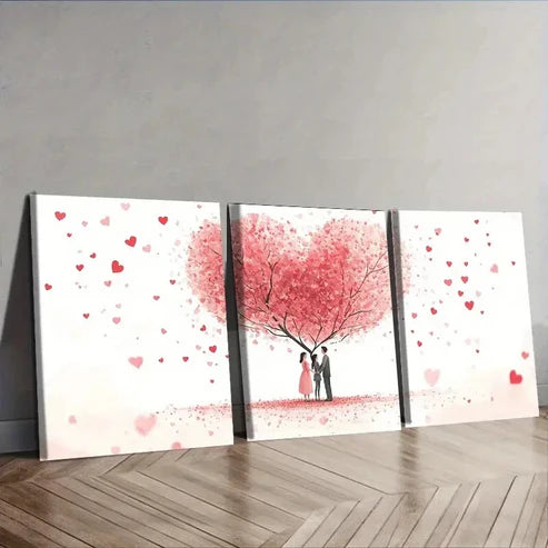 3pcs Lovers under the love tree Wall Art Canvas Unframed - High Quality Print 100% Australian Made Wall Canvas