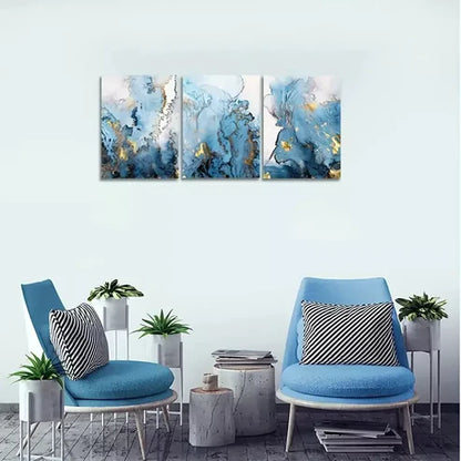 3pcs Abstract Marbling  Art Set Canvas Unframed - High Quality Print 100% Australian Made Wall Canvas - Bella Home Decor