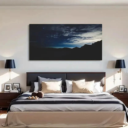 Silhouette Of Mountians Decor Wall Art Canvas Office Home Room Framed 120x60cm