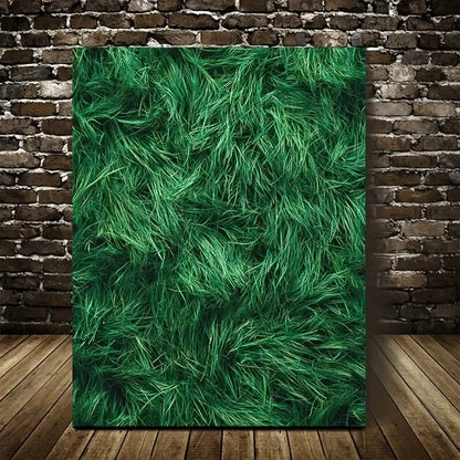 Emerald Wheatgrass Lawn Design Painting  40x60cm Metal Print Ready to Hang