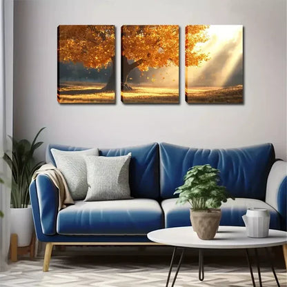 3pcs A Magnificent Tree In The Sun Wall Art Canvas Unframed - High Quality Print 100% Australian Made Wall Canvas - Bella Home Decor