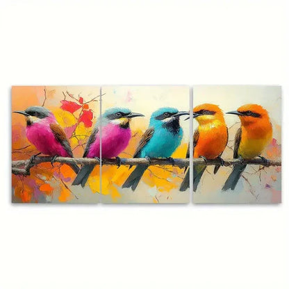 3pcs Bee Eater Birds in the Wild Illustration Wall Art Set Canvas Unframed - High Quality Print 100% Australian Made Wall Canvas - Bella Home Decor