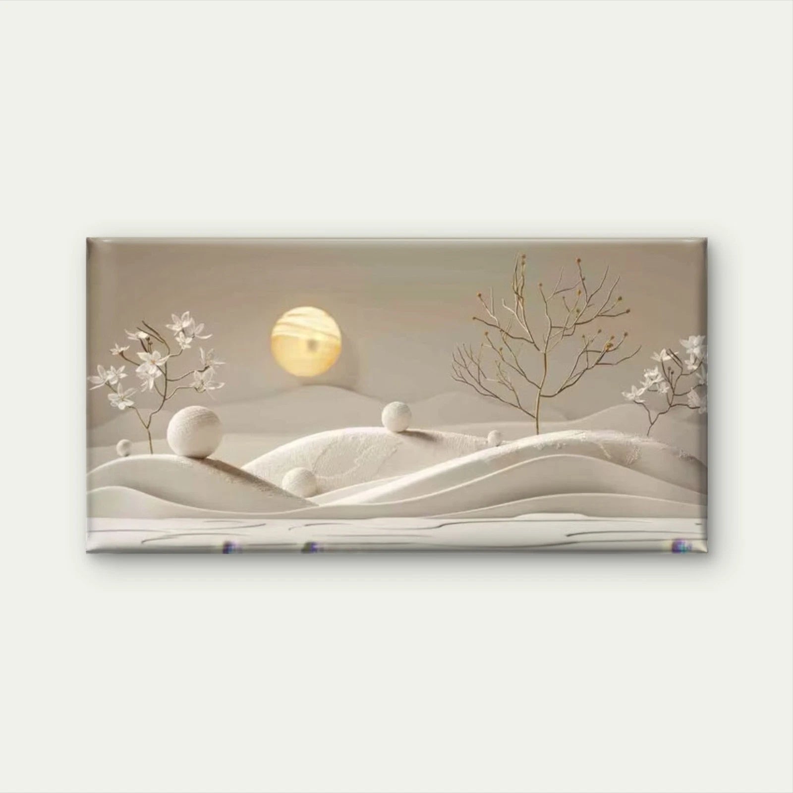 Whispers of the Golden Moon Wall Art Canvas Office Home Room Framed 120x60cm - Bella Home Decor