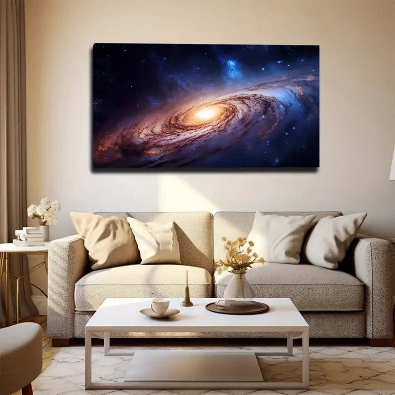 Galaxy Space Vibrant Wall Art Canvas Office Home Room Framed 120x60cm