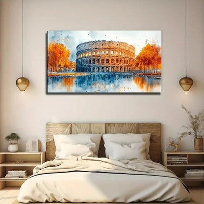 Colosseum In Ancient Rome Wall Art Canvas Office Home Room Framed 120x60cm