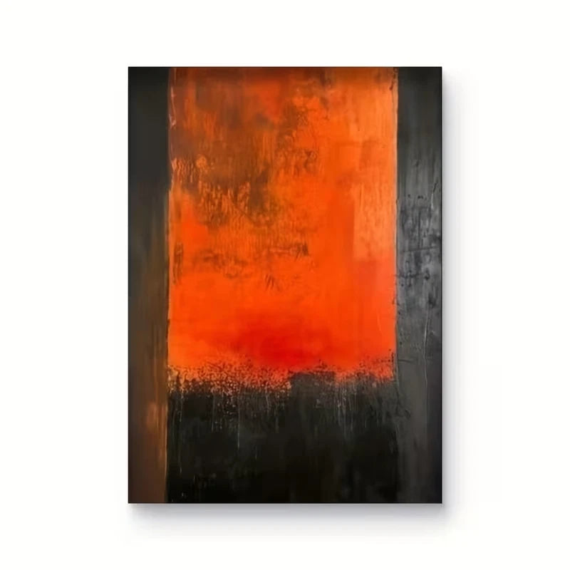Expressive Red and Yellow Oil Painting with Bold Metal Print Ready to Hang