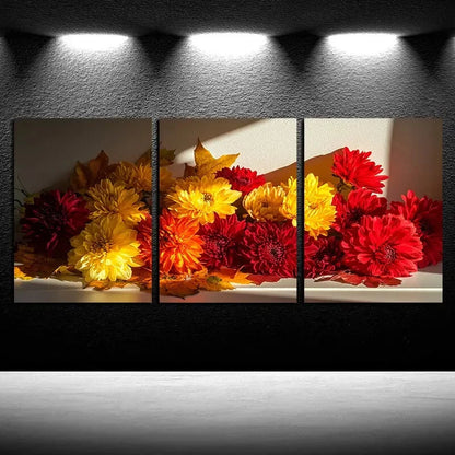 3pcs Vibrant Windowsill Blooms Design Illustration Metal Print Ready to Hang Art - Bella Home Decor